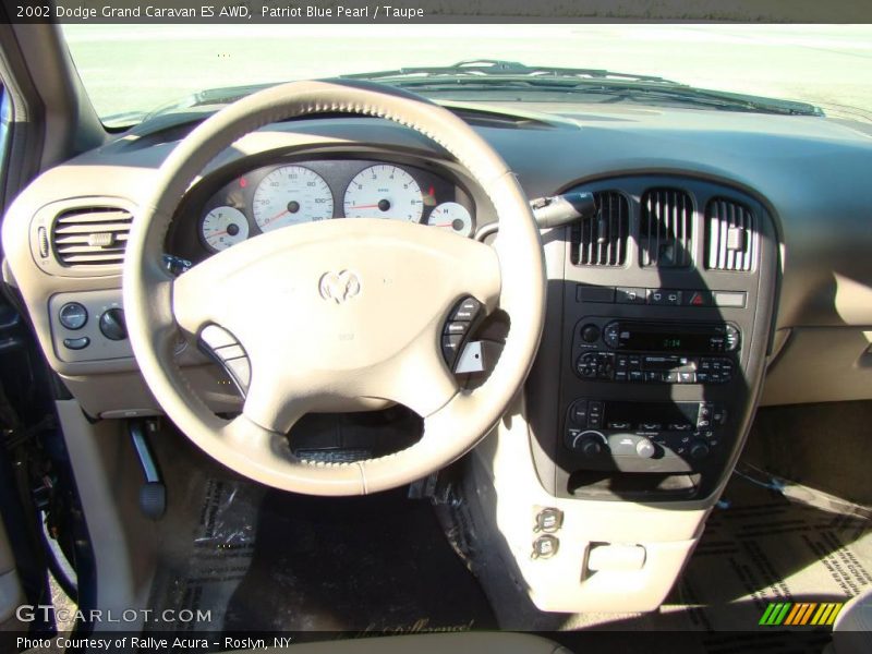 Patriot Blue Pearl / Taupe 2002 Dodge Grand Caravan ES AWD