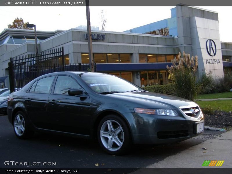 Deep Green Pearl / Camel 2005 Acura TL 3.2