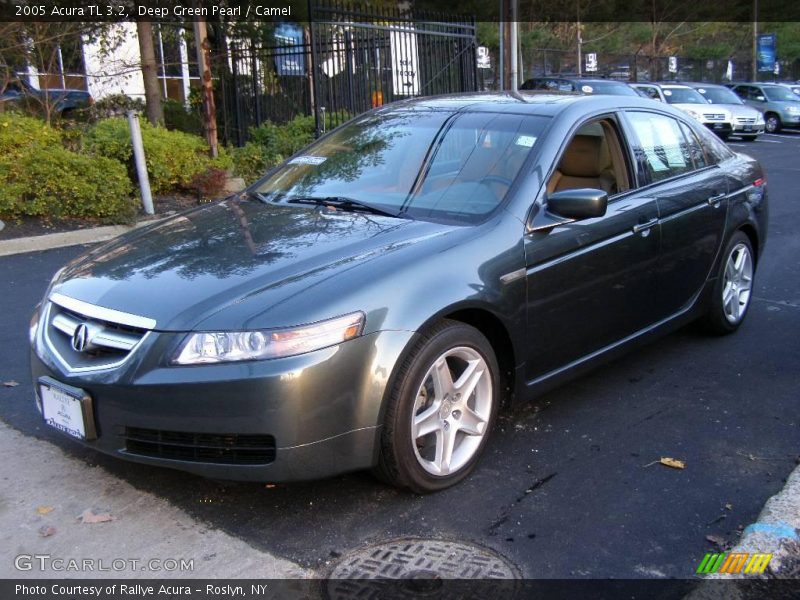 Deep Green Pearl / Camel 2005 Acura TL 3.2
