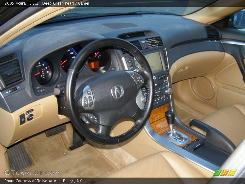 Deep Green Pearl / Camel 2005 Acura TL 3.2