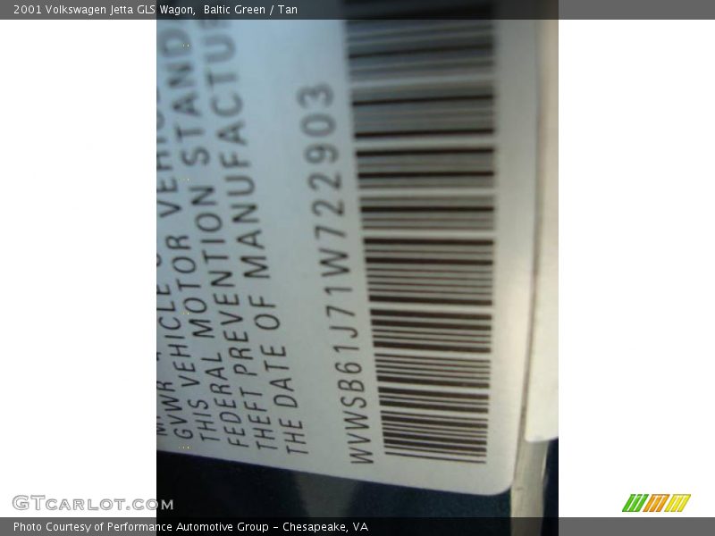 Baltic Green / Tan 2001 Volkswagen Jetta GLS Wagon