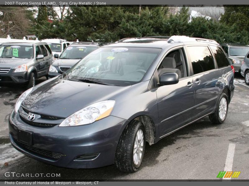 Slate Gray Metallic / Stone 2007 Toyota Sienna LE AWD