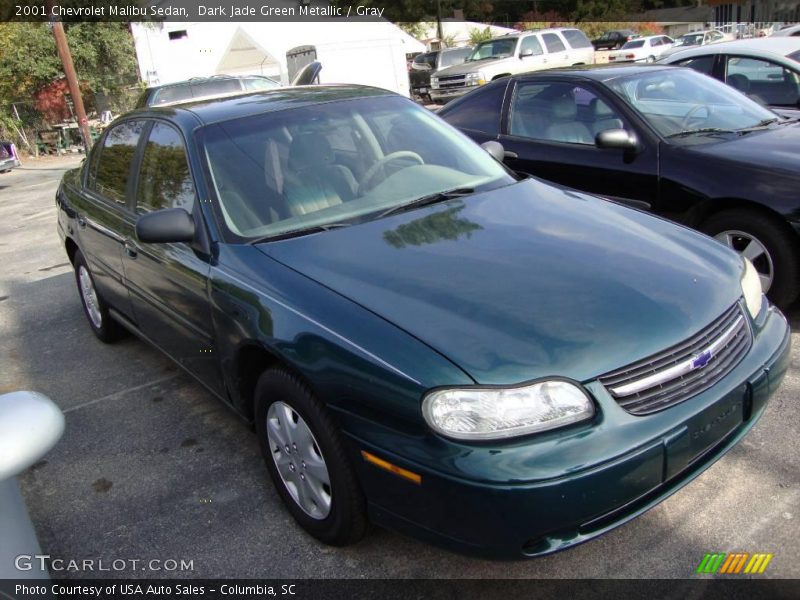 Dark Jade Green Metallic / Gray 2001 Chevrolet Malibu Sedan