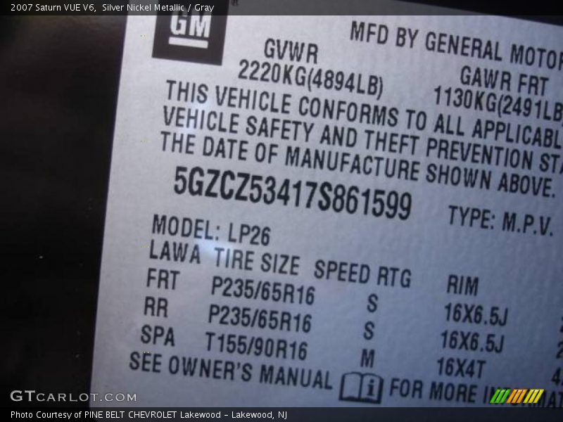 Silver Nickel Metallic / Gray 2007 Saturn VUE V6
