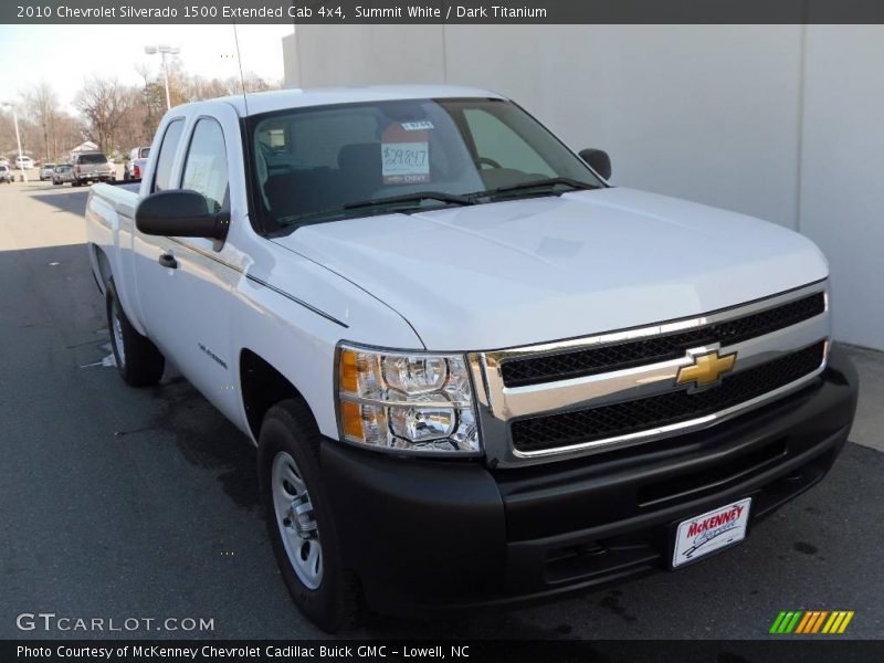 Summit White / Dark Titanium 2010 Chevrolet Silverado 1500 Extended Cab 4x4