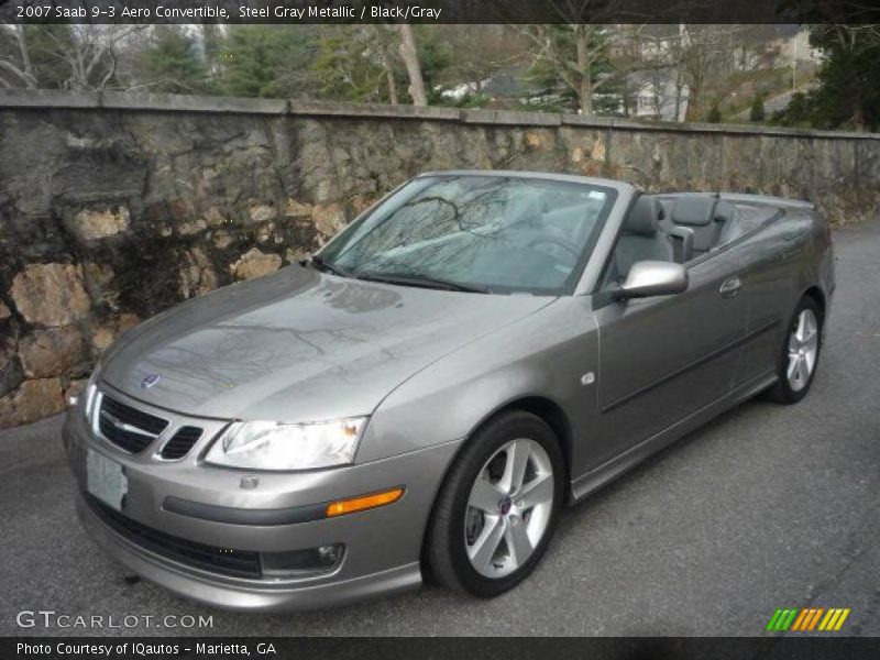 Steel Gray Metallic / Black/Gray 2007 Saab 9-3 Aero Convertible