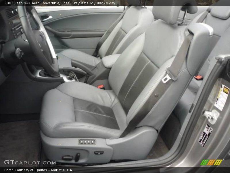 Steel Gray Metallic / Black/Gray 2007 Saab 9-3 Aero Convertible