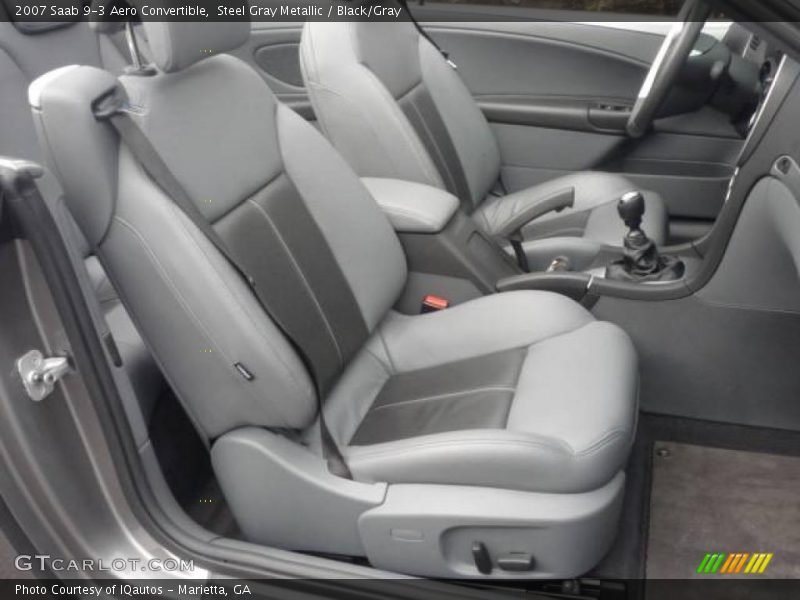 Steel Gray Metallic / Black/Gray 2007 Saab 9-3 Aero Convertible