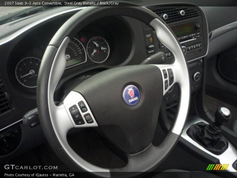 Steel Gray Metallic / Black/Gray 2007 Saab 9-3 Aero Convertible