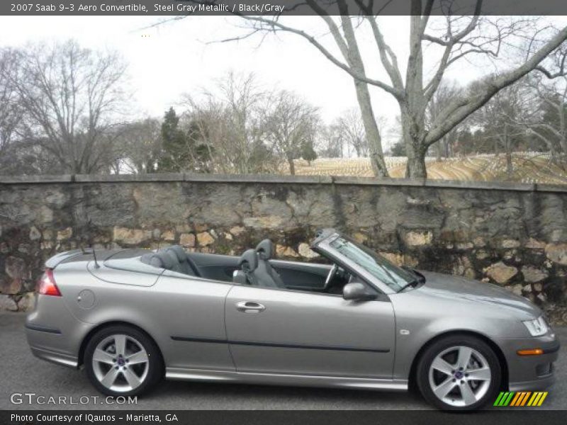 Steel Gray Metallic / Black/Gray 2007 Saab 9-3 Aero Convertible