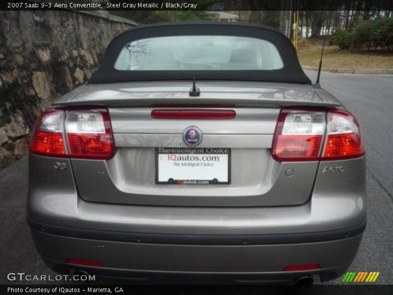 Steel Gray Metallic / Black/Gray 2007 Saab 9-3 Aero Convertible