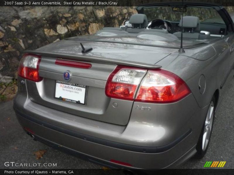 Steel Gray Metallic / Black/Gray 2007 Saab 9-3 Aero Convertible