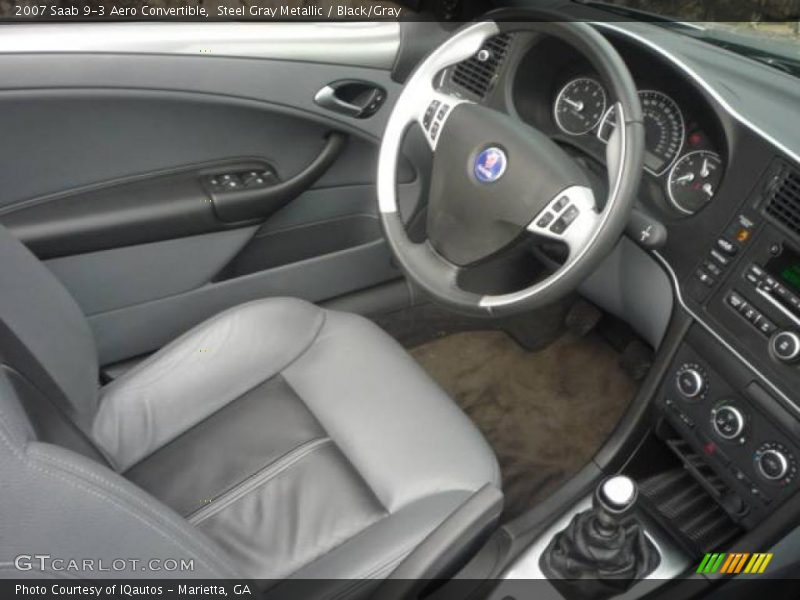 Steel Gray Metallic / Black/Gray 2007 Saab 9-3 Aero Convertible