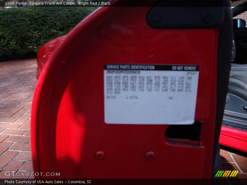 Bright Red / Black 1996 Pontiac Firebird Trans Am Coupe