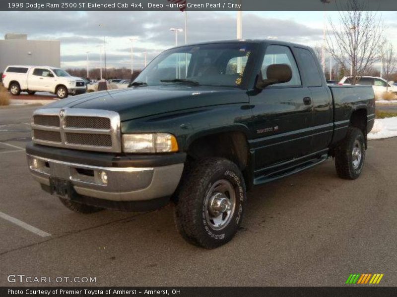 Deep Hunter Green Pearl / Gray 1998 Dodge Ram 2500 ST Extended Cab 4x4