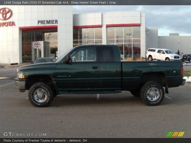 Deep Hunter Green Pearl / Gray 1998 Dodge Ram 2500 ST Extended Cab 4x4