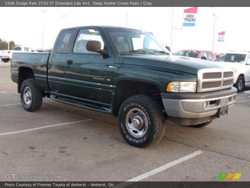 Deep Hunter Green Pearl / Gray 1998 Dodge Ram 2500 ST Extended Cab 4x4
