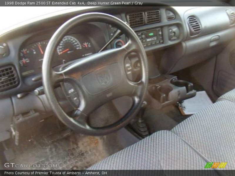Deep Hunter Green Pearl / Gray 1998 Dodge Ram 2500 ST Extended Cab 4x4