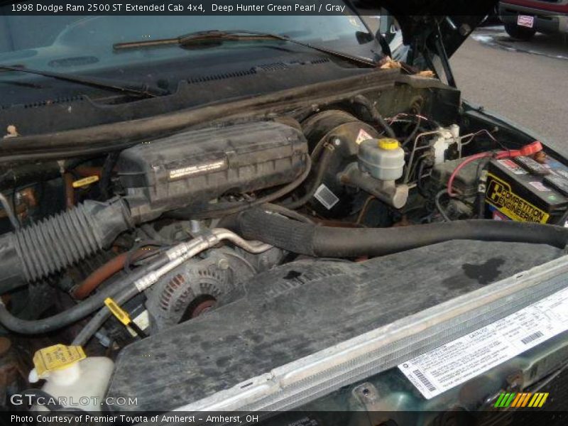 Deep Hunter Green Pearl / Gray 1998 Dodge Ram 2500 ST Extended Cab 4x4