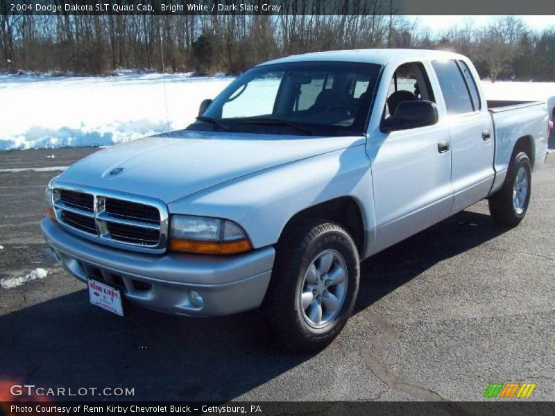 Bright White / Dark Slate Gray 2004 Dodge Dakota SLT Quad Cab