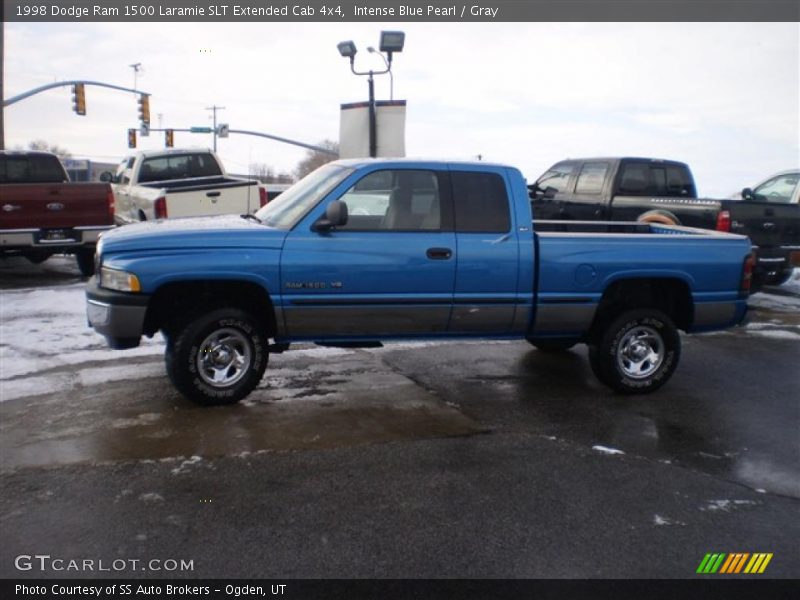 Intense Blue Pearl / Gray 1998 Dodge Ram 1500 Laramie SLT Extended Cab 4x4