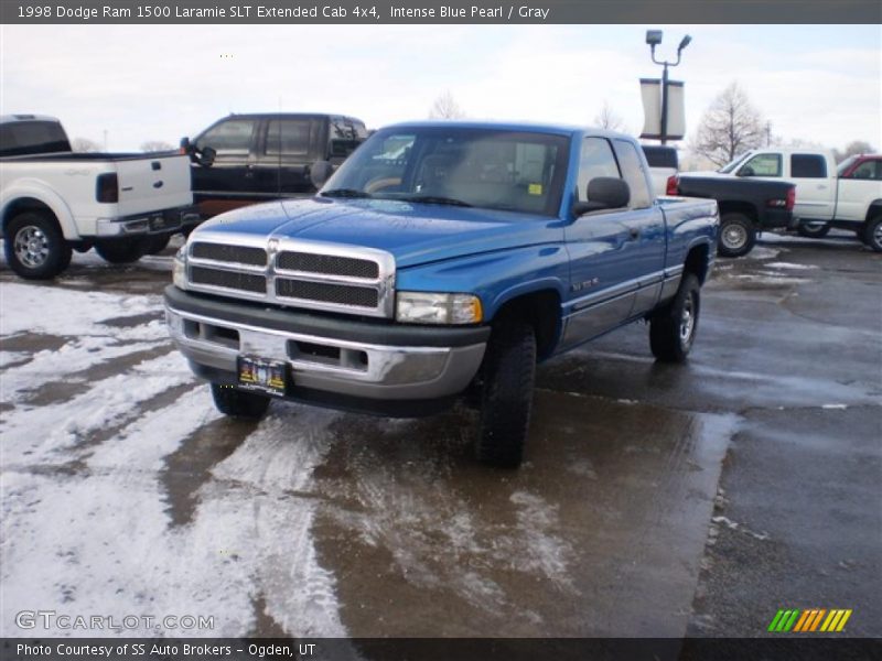 Intense Blue Pearl / Gray 1998 Dodge Ram 1500 Laramie SLT Extended Cab 4x4