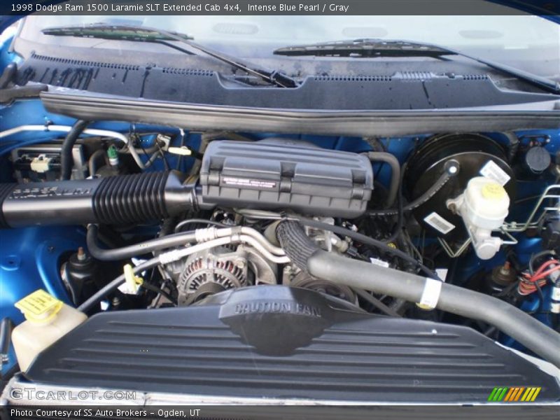 Intense Blue Pearl / Gray 1998 Dodge Ram 1500 Laramie SLT Extended Cab 4x4