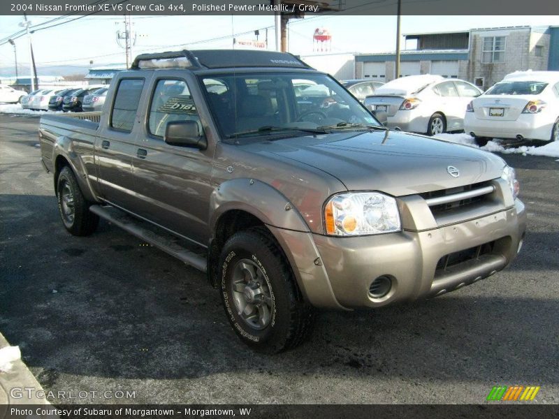 Polished Pewter Metallic / Gray 2004 Nissan Frontier XE V6 Crew Cab 4x4