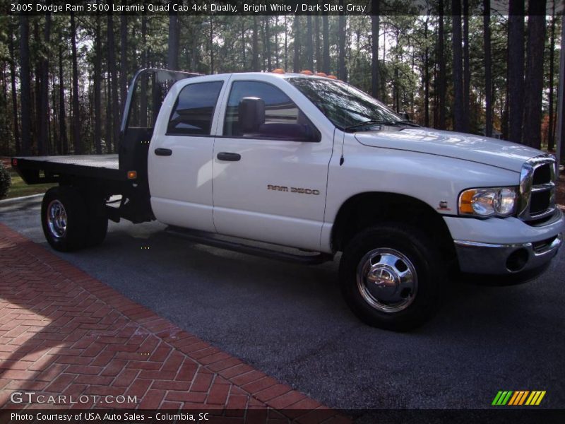 Bright White / Dark Slate Gray 2005 Dodge Ram 3500 Laramie Quad Cab 4x4 Dually