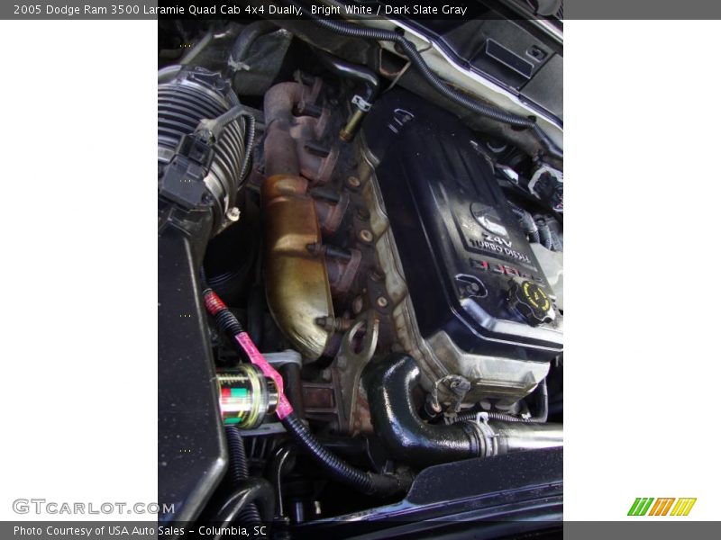 Bright White / Dark Slate Gray 2005 Dodge Ram 3500 Laramie Quad Cab 4x4 Dually