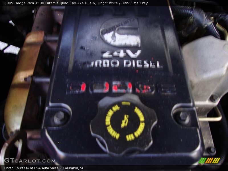 Bright White / Dark Slate Gray 2005 Dodge Ram 3500 Laramie Quad Cab 4x4 Dually
