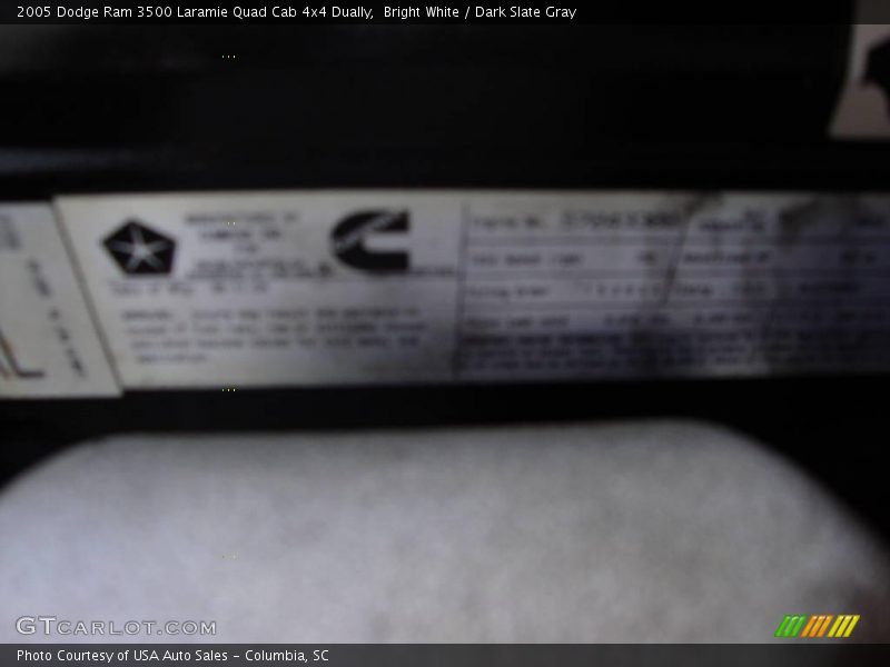 Bright White / Dark Slate Gray 2005 Dodge Ram 3500 Laramie Quad Cab 4x4 Dually