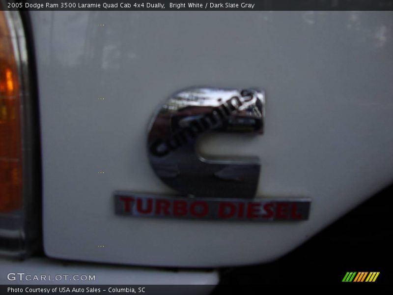 Bright White / Dark Slate Gray 2005 Dodge Ram 3500 Laramie Quad Cab 4x4 Dually