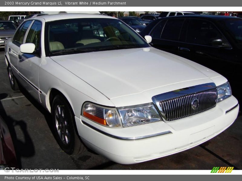 Vibrant White / Medium Parchment 2003 Mercury Grand Marquis LS