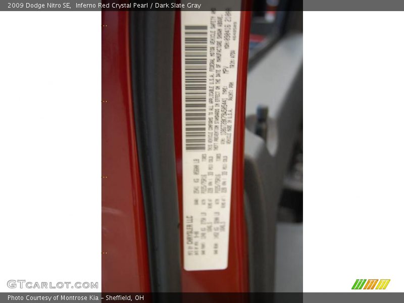 Inferno Red Crystal Pearl / Dark Slate Gray 2009 Dodge Nitro SE