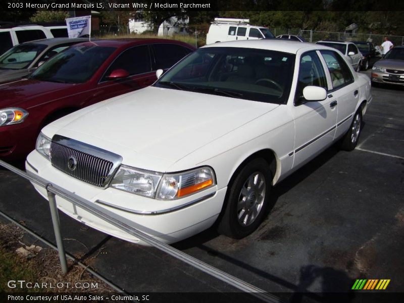 Vibrant White / Medium Parchment 2003 Mercury Grand Marquis LS