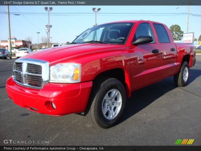 Flame Red / Khaki 2007 Dodge Dakota SLT Quad Cab