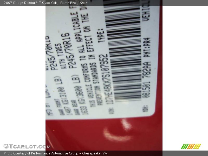 Flame Red / Khaki 2007 Dodge Dakota SLT Quad Cab