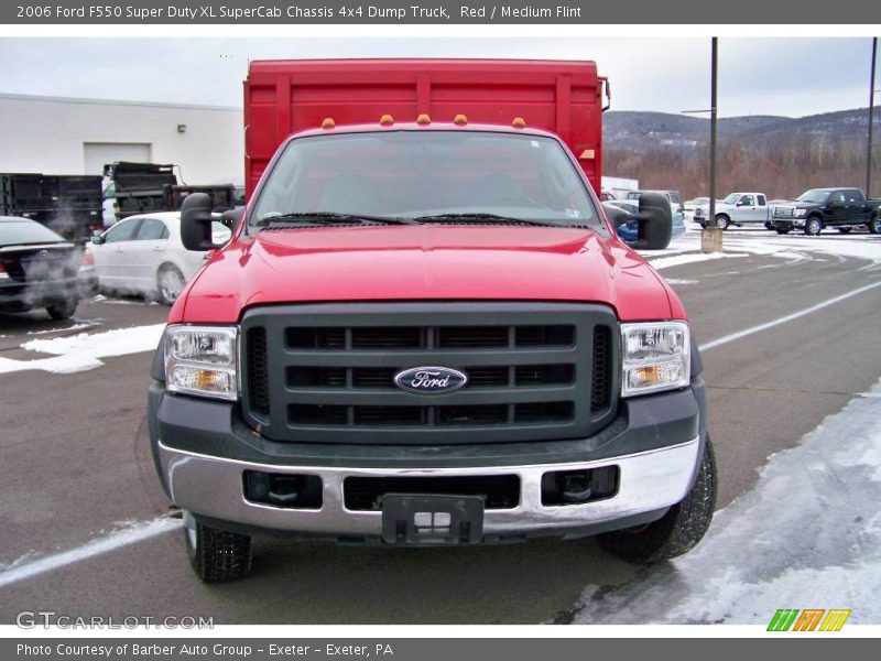 Red / Medium Flint 2006 Ford F550 Super Duty XL SuperCab Chassis 4x4 Dump Truck