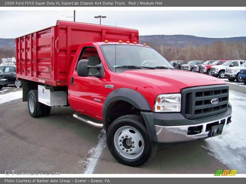 Red / Medium Flint 2006 Ford F550 Super Duty XL SuperCab Chassis 4x4 Dump Truck
