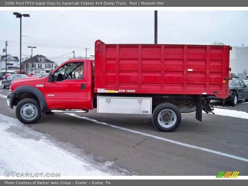 Red / Medium Flint 2006 Ford F550 Super Duty XL SuperCab Chassis 4x4 Dump Truck