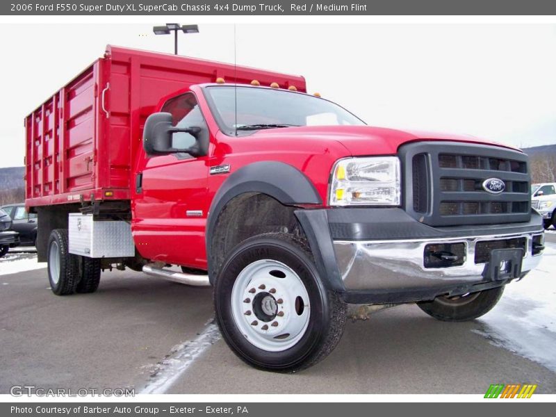 Red / Medium Flint 2006 Ford F550 Super Duty XL SuperCab Chassis 4x4 Dump Truck