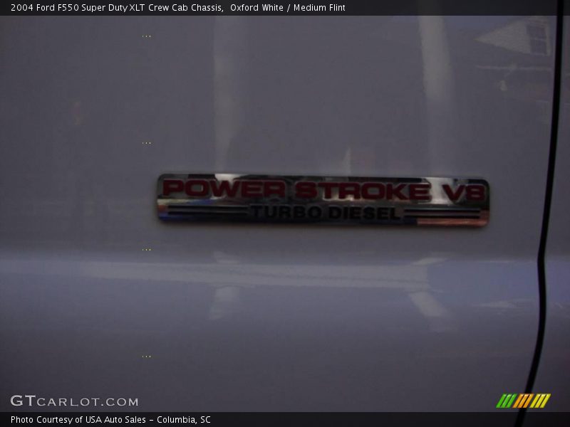 Oxford White / Medium Flint 2004 Ford F550 Super Duty XLT Crew Cab Chassis