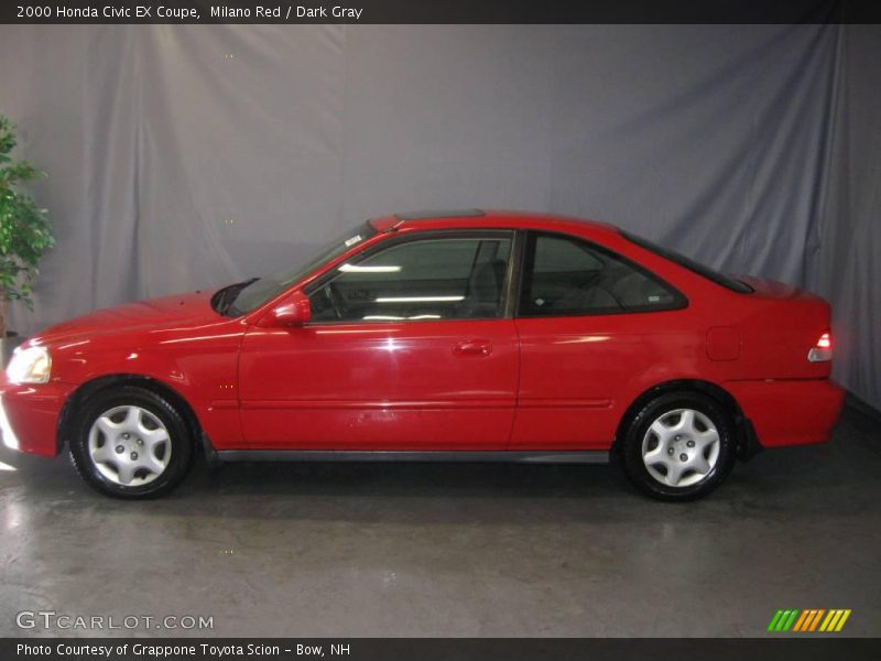 Milano Red / Dark Gray 2000 Honda Civic EX Coupe