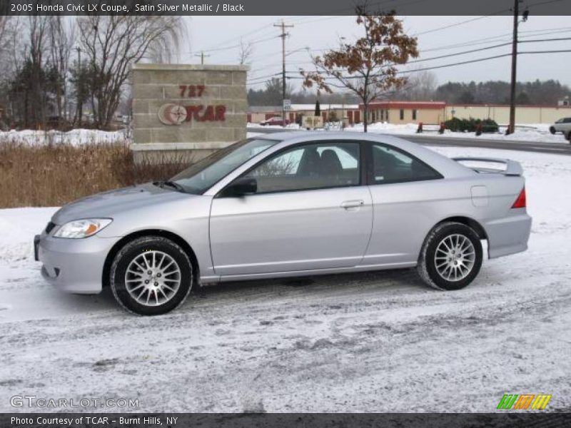 Satin Silver Metallic / Black 2005 Honda Civic LX Coupe