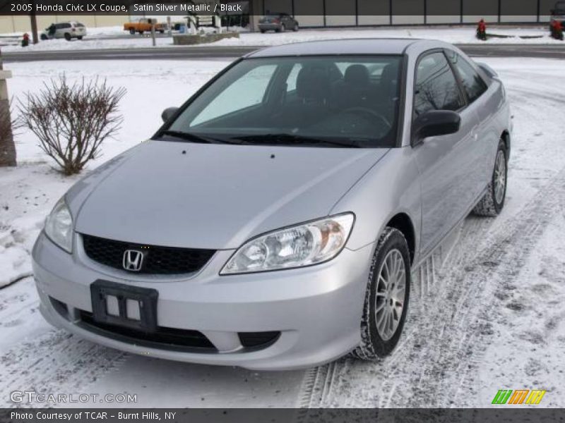 Satin Silver Metallic / Black 2005 Honda Civic LX Coupe