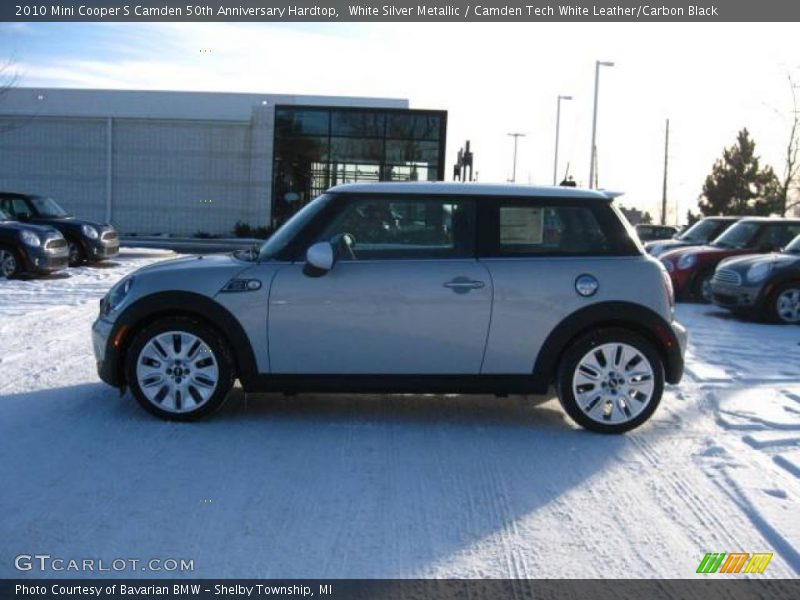 White Silver Metallic / Camden Tech White Leather/Carbon Black 2010 Mini Cooper S Camden 50th Anniversary Hardtop