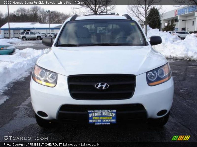 Powder White Pearl / Gray 2009 Hyundai Santa Fe GLS