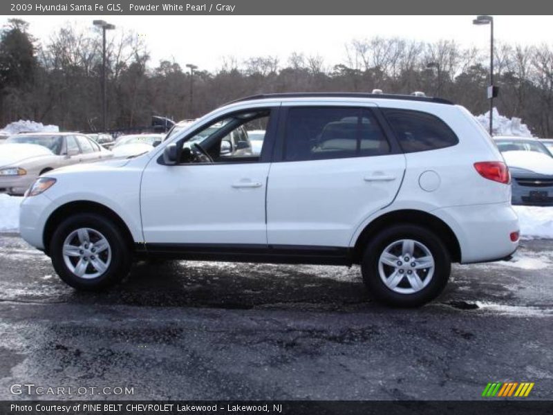 Powder White Pearl / Gray 2009 Hyundai Santa Fe GLS