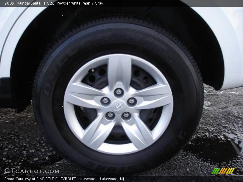 Powder White Pearl / Gray 2009 Hyundai Santa Fe GLS